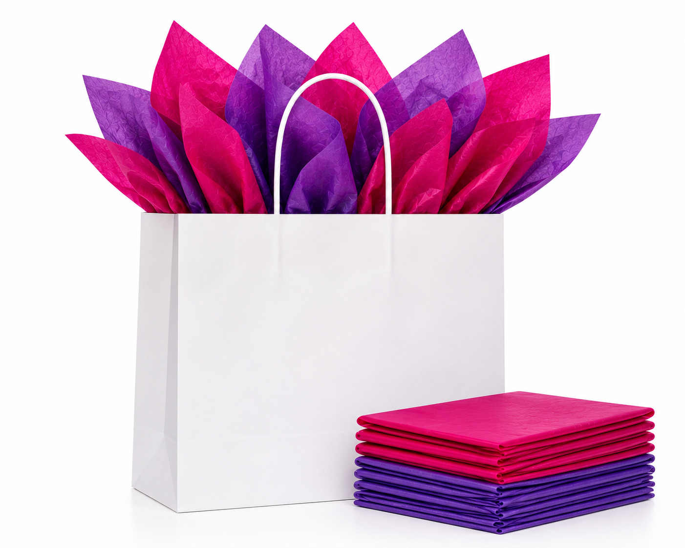 Cerise and Purple tissue paper combination