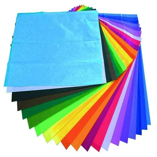 Assorted colorful retail tissue paper sheets