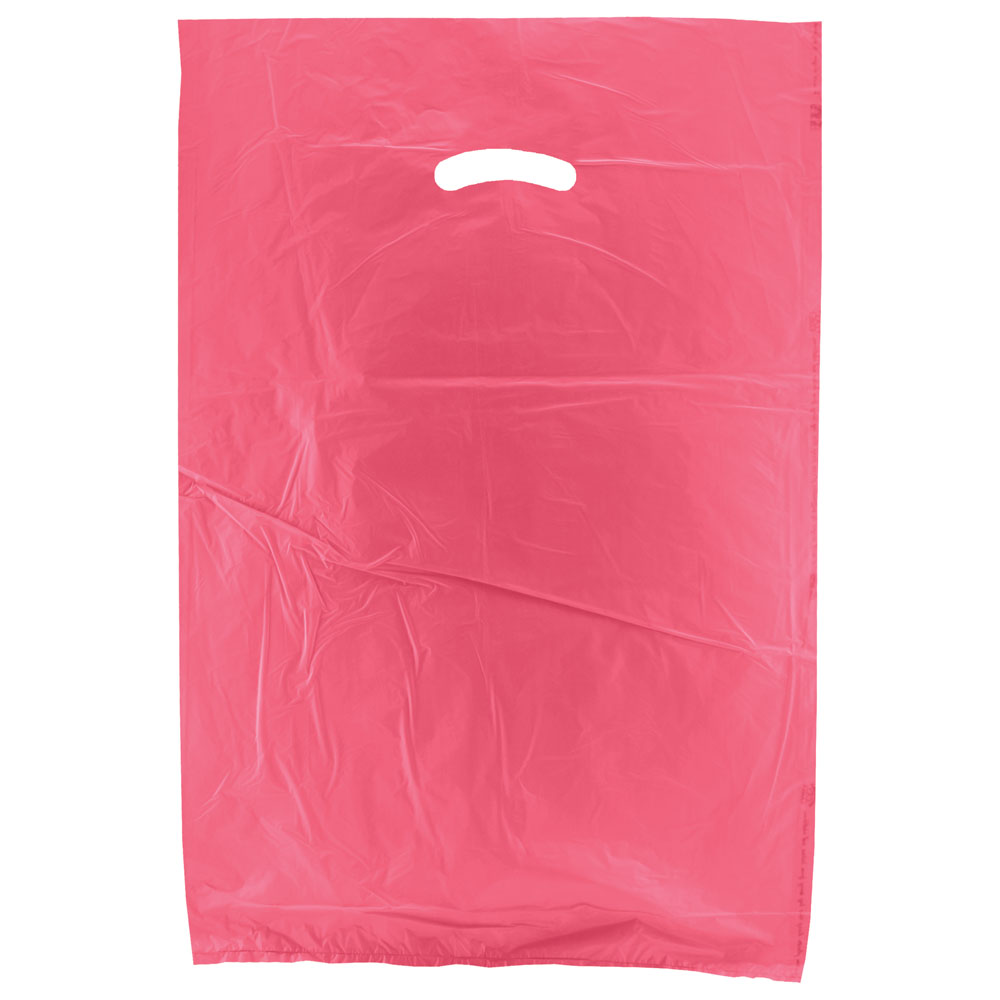 Magenta high-density die-cut merchandise bag